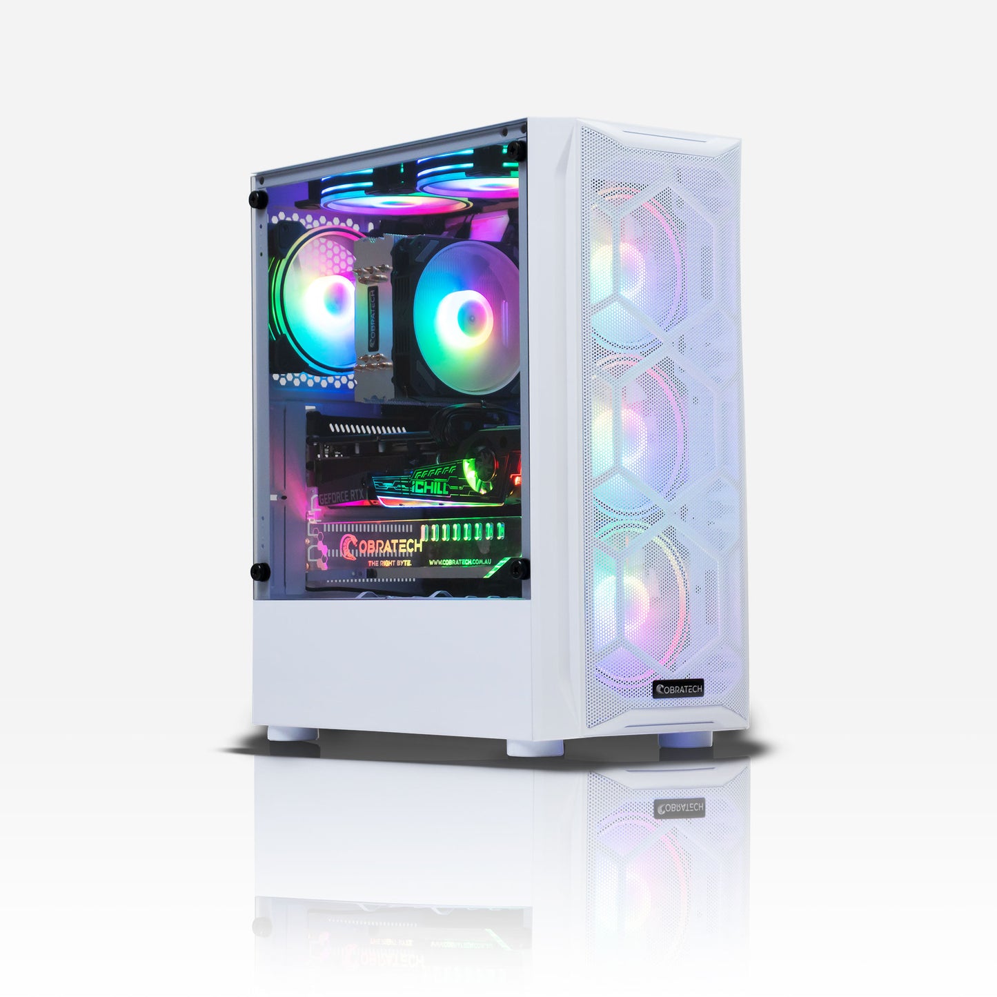 White RTX 3080 Custom Gaming PC Rig Melbourne