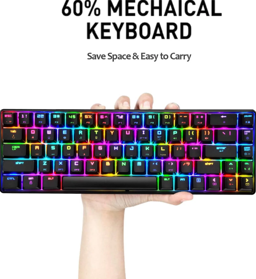 Black 60% Mechanical Gaming Keyboard RGB