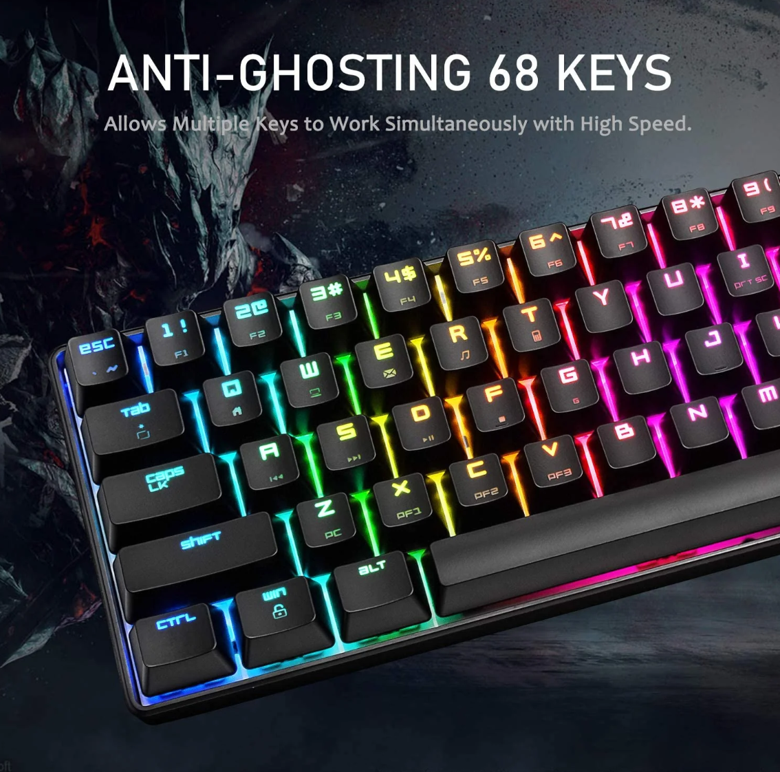 Black 60% Mechanical Gaming Keyboard RGB