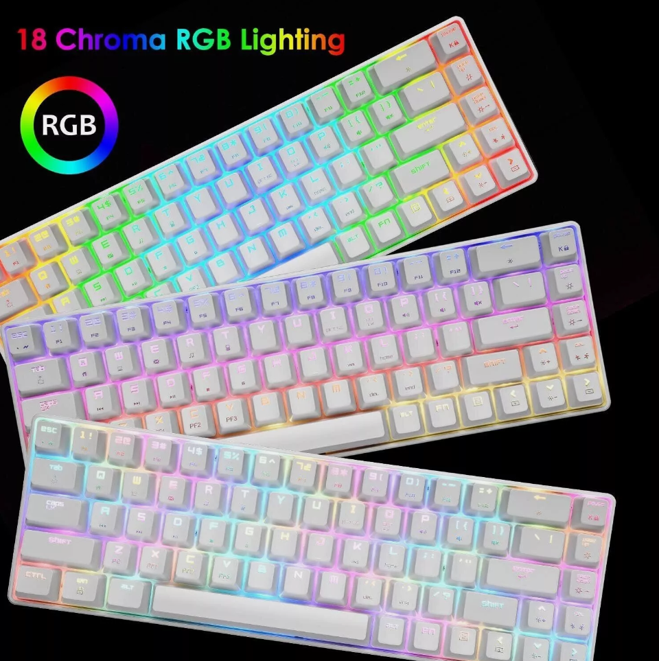 White 60% Mechanical Gaming Keyboard RGB