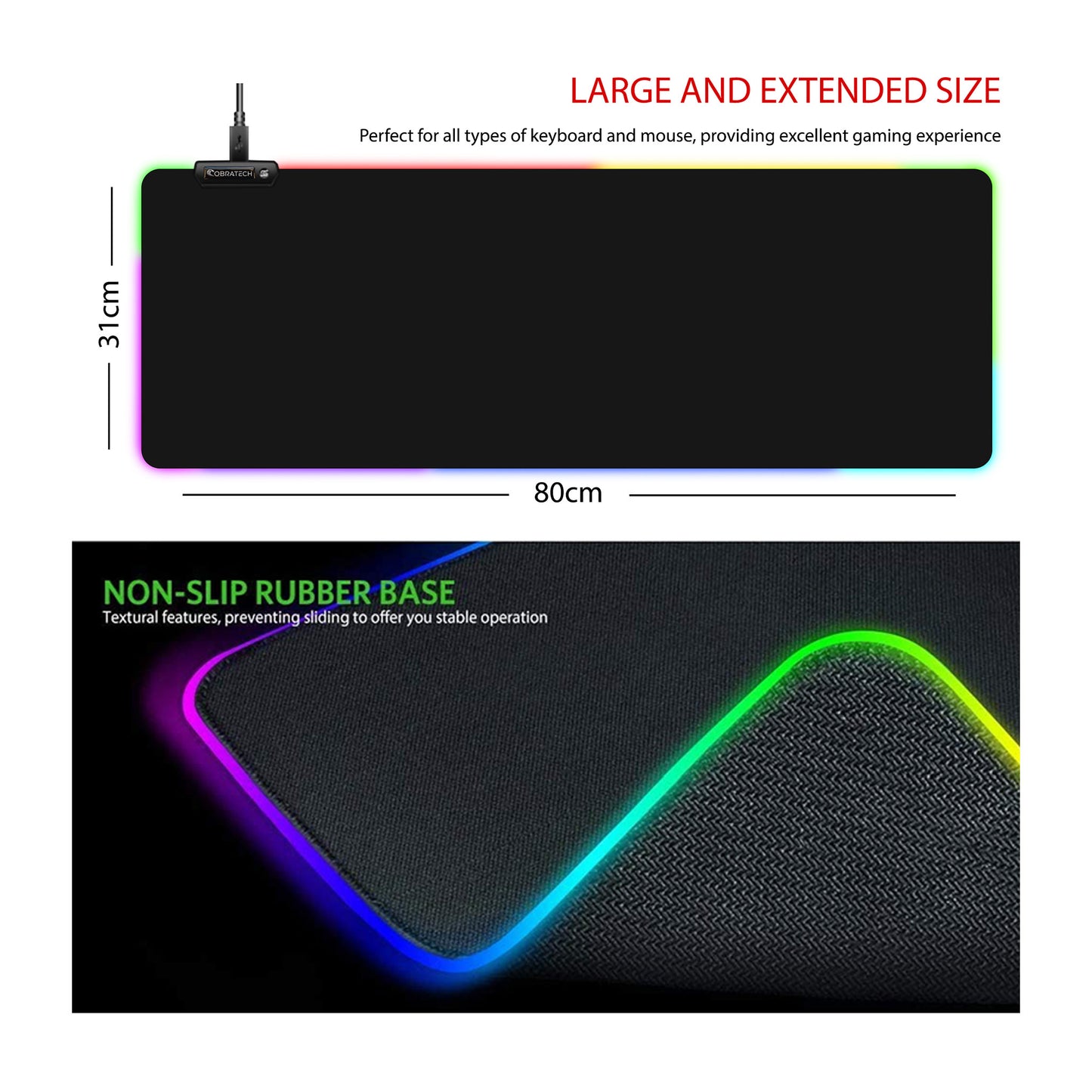 XXL RGB Gaming Mouse Pad - Cobratech PCs