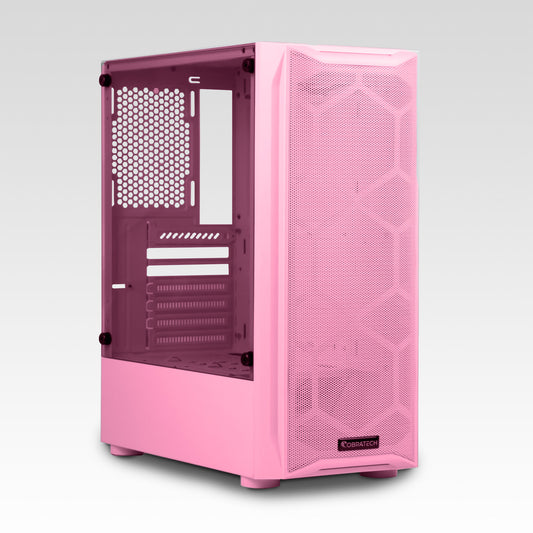 Pink gaming pc case